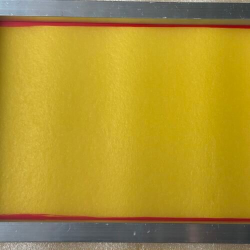A 10x14" silkscreen with yellow mesh