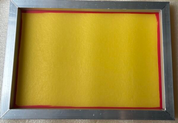 A 10x14" silkscreen with yellow mesh